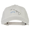 Hawaii with Map Outline Embroidered Washed Cotton Twill Cap