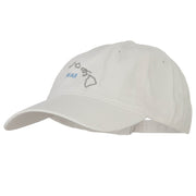 Hawaii with Map Outline Embroidered Washed Cotton Twill Cap