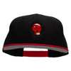 Power Punch Embroidered Two Tone Superior Cotton Twill Flat Bill Snapback Cap. - Red-Black OSFM