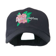 USA State Flower Washington Rhododendron Embroidered Cap