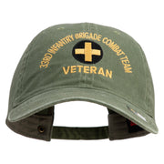 U.S. Army 33rd Infantry Brigade Combat Team Embroidered Washed Solid Pigment Dyed Cotton Twill Brass Buckle Cap - Olive OSFM