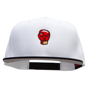 Power Punch Embroidered Two Tone Superior Cotton Twill Flat Bill Snapback Cap. - Black-White OSFM