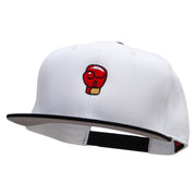 Power Punch Embroidered Two Tone Superior Cotton Twill Flat Bill Snapback Cap. - Black-White OSFM