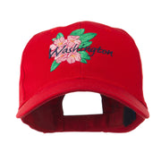 USA State Flower Washington Rhododendron Embroidered Cap