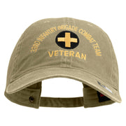 U.S. Army 33rd Infantry Brigade Combat Team Embroidered Washed Solid Pigment Dyed Cotton Twill Brass Buckle Cap - Khaki OSFM