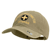 U.S. Army 33rd Infantry Brigade Combat Team Embroidered Washed Solid Pigment Dyed Cotton Twill Brass Buckle Cap - Khaki OSFM