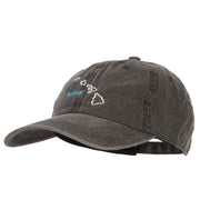 Hawaii with Map Outline Embroidered Washed Cotton Twill Cap