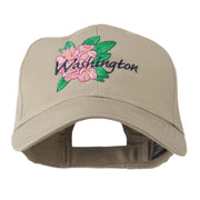 USA State Flower Washington Rhododendron Embroidered Cap