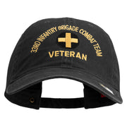 U.S. Army 33rd Infantry Brigade Combat Team Embroidered Washed Solid Pigment Dyed Cotton Twill Brass Buckle Cap - Black OSFM