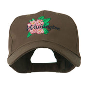 USA State Flower Washington Rhododendron Embroidered Cap