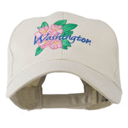 USA State Flower Washington Rhododendron Embroidered Cap