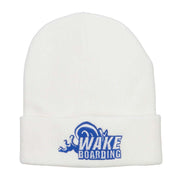 Wake Boarding Embroidered Long Beanie