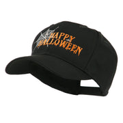 Happy Halloween with Spider Web Embroidered Cap