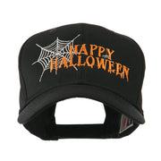 Happy Halloween with Spider Web Embroidered Cap