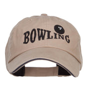 Bowling Ball Embroidered Canvas Cotton Cap