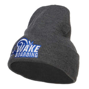 Wake Boarding Embroidered Long Beanie