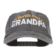 World's Best Grandpa Embroidered Washed Cap