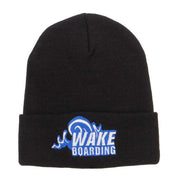 Wake Boarding Embroidered Long Beanie