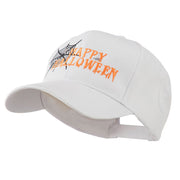 Happy Halloween with Spider Web Embroidered Cap