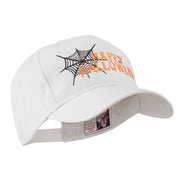 Happy Halloween with Spider Web Embroidered Cap