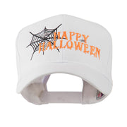 Happy Halloween with Spider Web Embroidered Cap