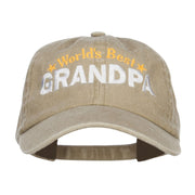 World's Best Grandpa Embroidered Washed Cap