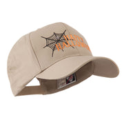 Happy Halloween with Spider Web Embroidered Cap