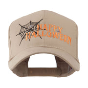 Happy Halloween with Spider Web Embroidered Cap