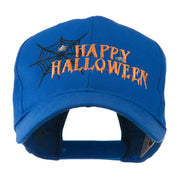 Happy Halloween with Spider Web Embroidered Cap