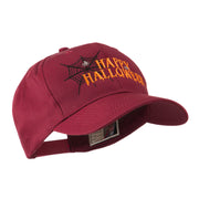 Happy Halloween with Spider Web Embroidered Cap