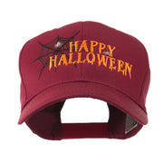 Happy Halloween with Spider Web Embroidered Cap