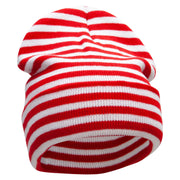 Red White Wide Stripe Cuff Beanie