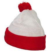 Santa Claus with Hat Embroidered Cuff Long Beanie