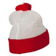 Santa Claus with Hat Embroidered Cuff Long Beanie