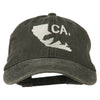 CA Map with Bear Embroidered Washed Cap