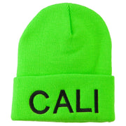 Cali Embroidered Neon Long Beanie