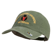 U.S. Army 34th Infantry Division Embroidered Washed Solid Pigment Dyed Cotton Twill Brass Buckle Cap - Olive OSFM