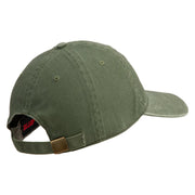 U.S. Army 34th Infantry Division Embroidered Washed Solid Pigment Dyed Cotton Twill Brass Buckle Cap - Olive OSFM