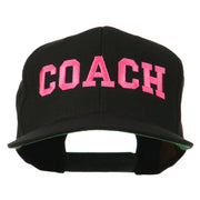 Women's Coach Embroidered Flat Bill Cap