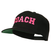 Women's Coach Embroidered Flat Bill Cap