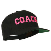 Women's Coach Embroidered Flat Bill Cap