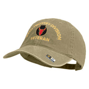 U.S. Army 34th Infantry Division Embroidered Washed Solid Pigment Dyed Cotton Twill Brass Buckle Cap - Khaki OSFM