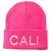 Cali Embroidered Neon Long Beanie