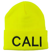 Cali Embroidered Neon Long Beanie