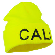 Cali Embroidered Neon Long Beanie