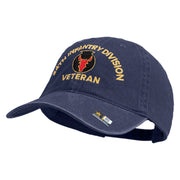 U.S. Army 34th Infantry Division Embroidered Washed Solid Pigment Dyed Cotton Twill Brass Buckle Cap - Navy OSFM