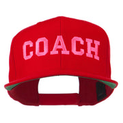 Women's Coach Embroidered Flat Bill Cap