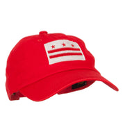 Washington D.C. Flag Embroidered Unstructured Washed Cap