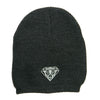 White Diamond Embroidered Rib Beanie