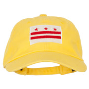 Washington D.C. Flag Embroidered Unstructured Washed Cap